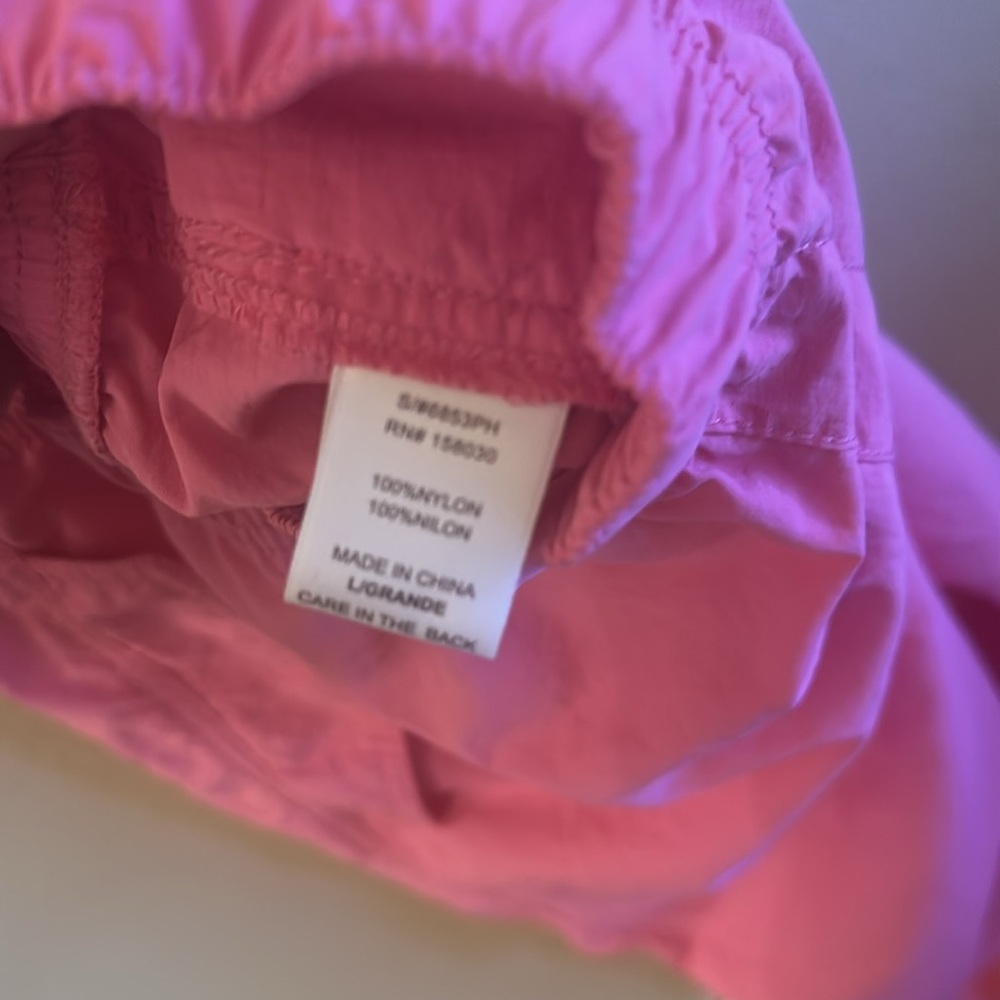 Love Tree Nylon Baggy Parachute Pants Womens Size Large Pink Pull On - Picture 11 of 16